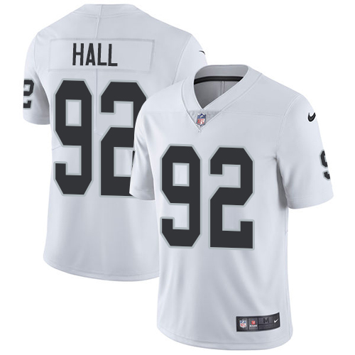 Nike Raiders #92 P.J. Hall White Men's Stitched NFL Vapor Untouchable Limited Jersey - Click Image to Close